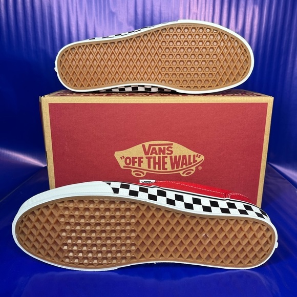 🆕 Vans Atwood Checker Sidewall Red Sneaker Men’s 13 Fast Shipping - Picture 5 of 6